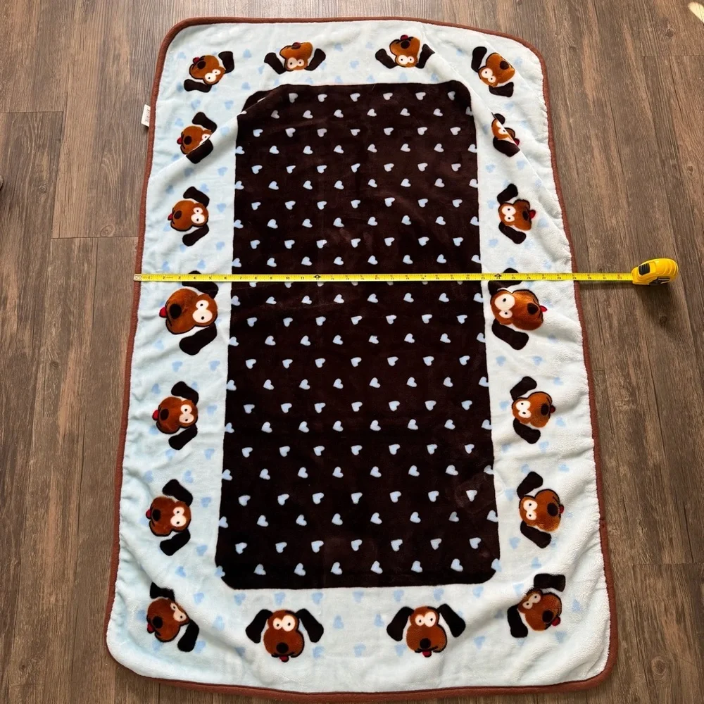 Snuggle Puppy 2 Piece Warm Soft Fluffy Fleece Flannel Pet Cat Dog Blanket Throw